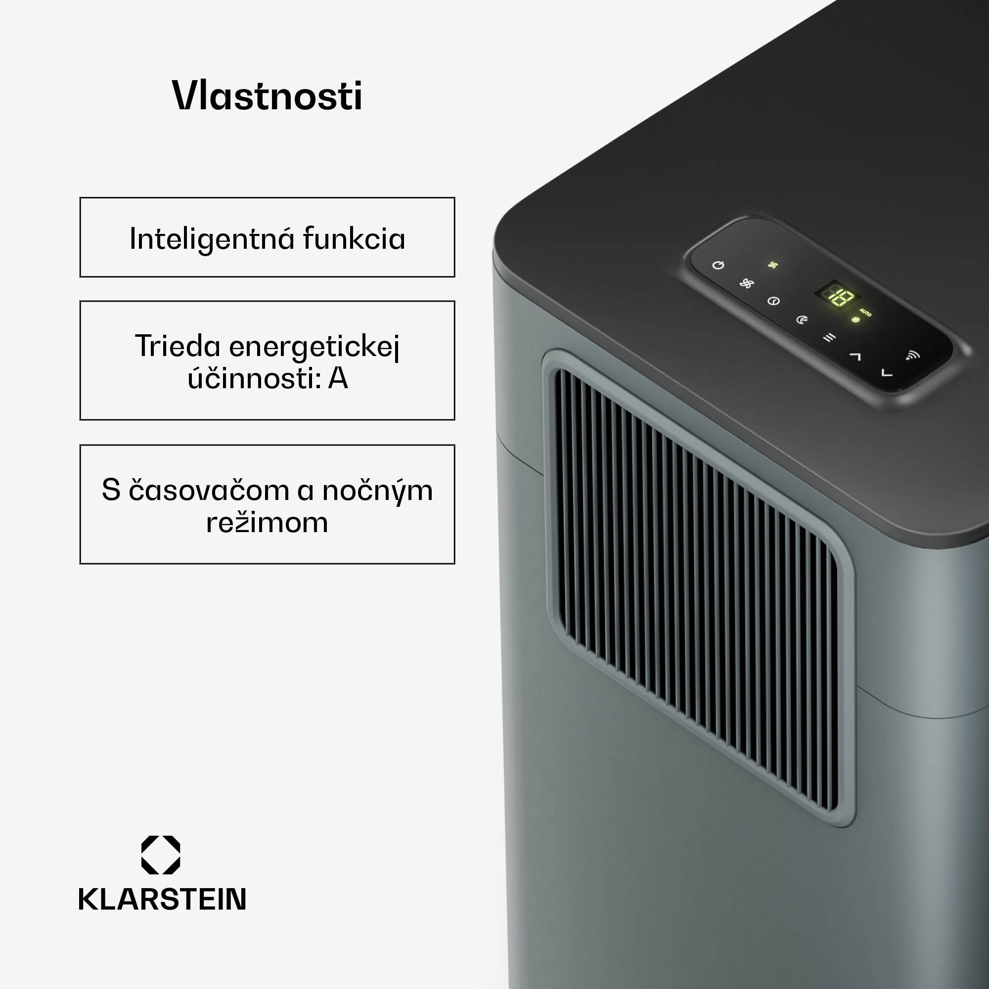 Klarstein Breeze Box mobilná klimatizácia | 11000 BTU | 32 cm | 51 m² | Energetická trieda A – Obrázok 2