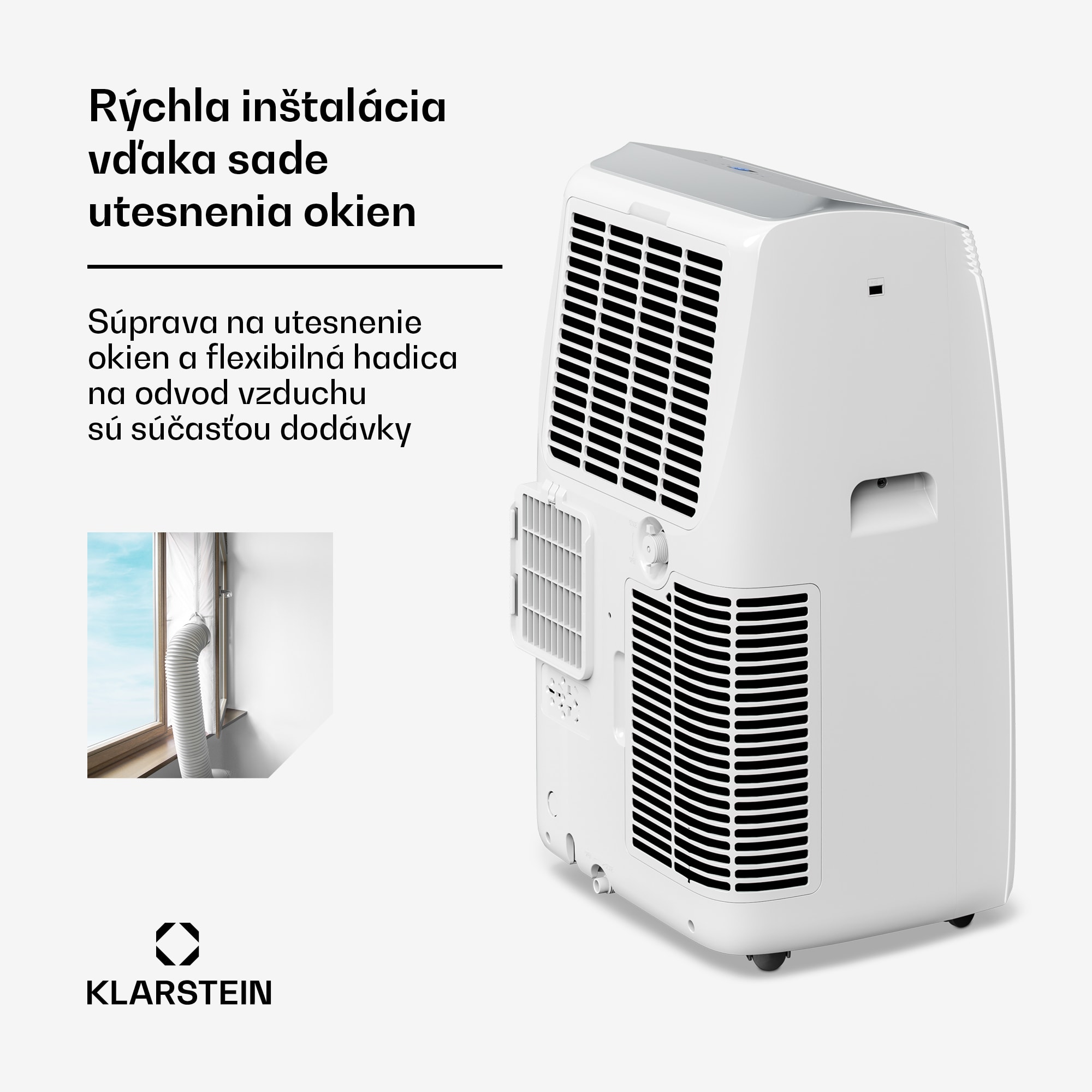 Klarstein Grandbreeze mobilná klimatizácia | 12000 BTU | 42 cm | 56 m² | energetická trieda A+ – Obrázok 3