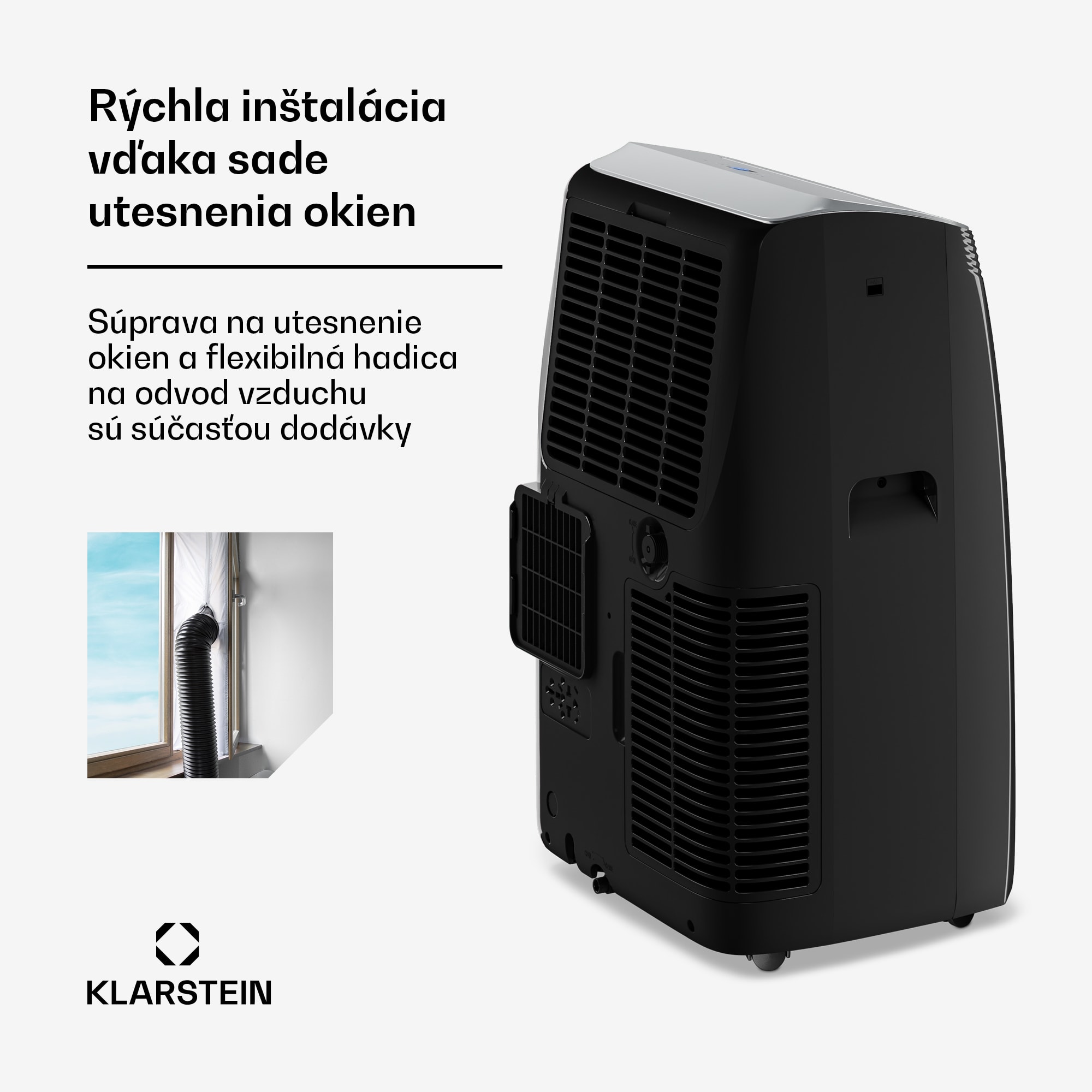 Klarstein Grandbreeze mobilná klimatizácia | 14000 BTU | 42 cm | 65 m² | energetická trieda A – Obrázok 3