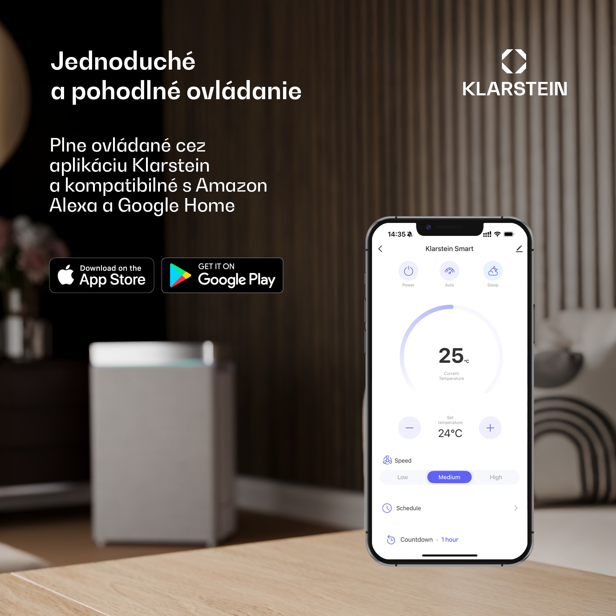 Klarstein Grandbreeze mobilná klimatizácia | 16000 BTU | 40 cm | 82 m² | Energetická trieda A