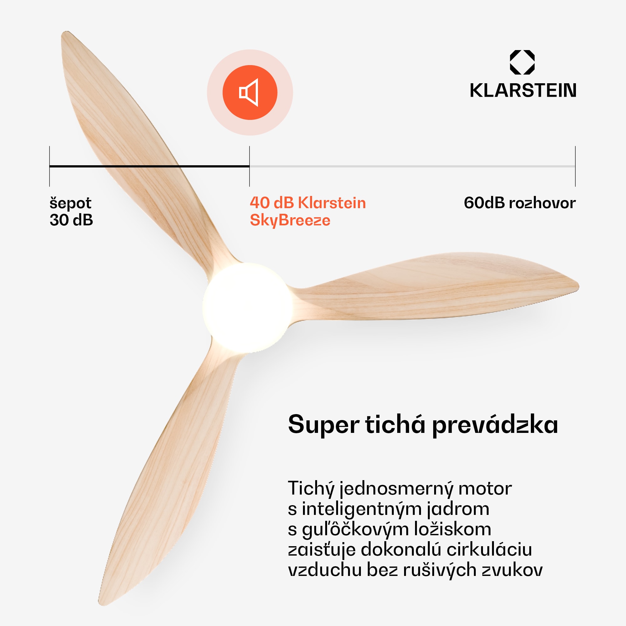 Klarstein SkyBreeze inteligentný stropný ventilátor so svetlom | 132 cm | 27 W | Tichý | LED | Drevo – Obrázok 2