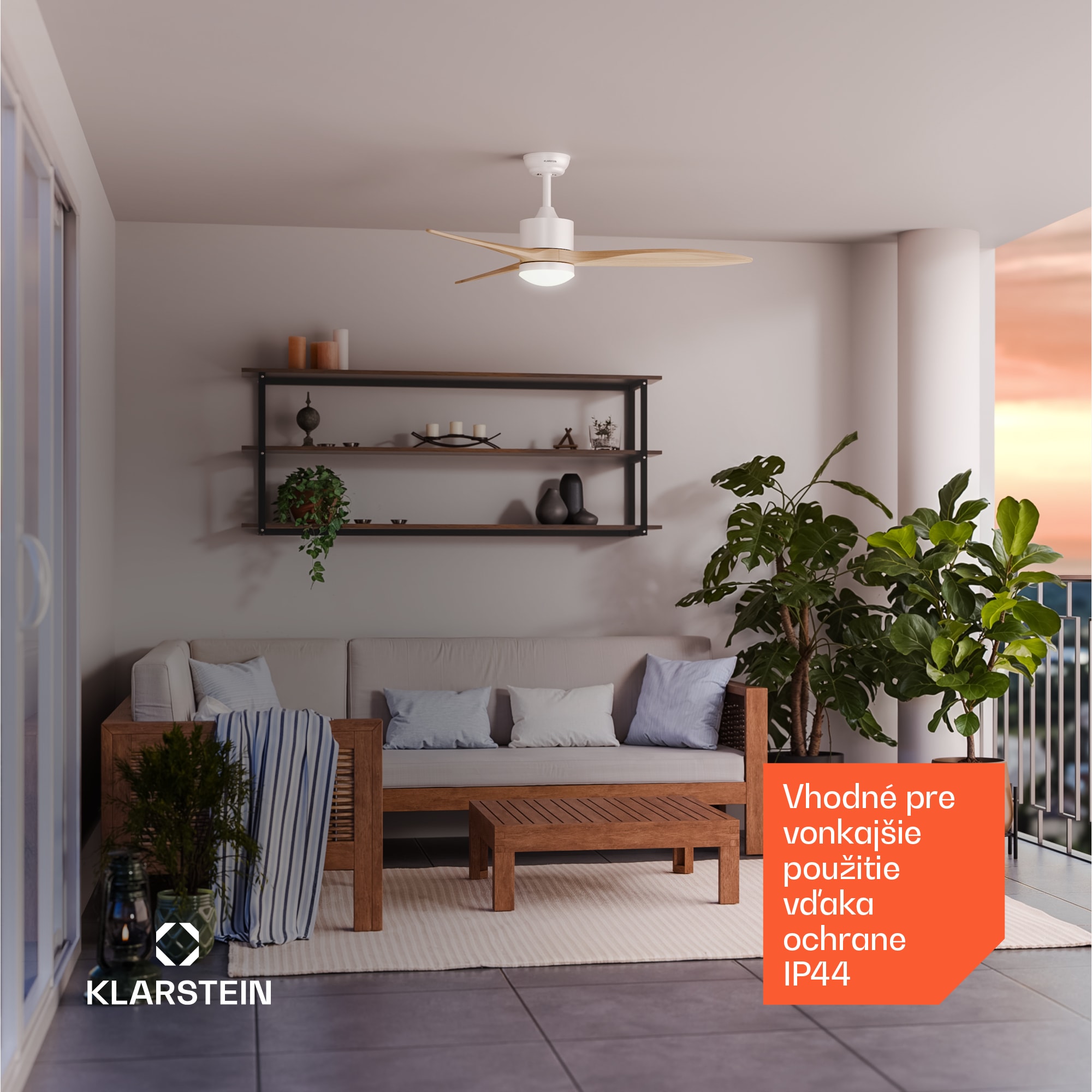 Klarstein SkyBreeze inteligentný stropný ventilátor so svetlom | 132 cm | 27 W | Tichý | LED | Drevo – Obrázok 3