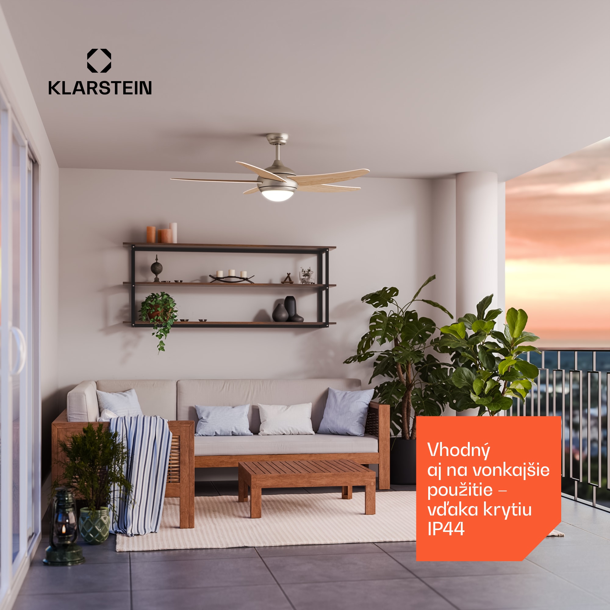 Klarstein Bolero stropný ventilátor so svetlom | 132 cm | 35 W | Tichá prevádzka | Drevo – Obrázok 3