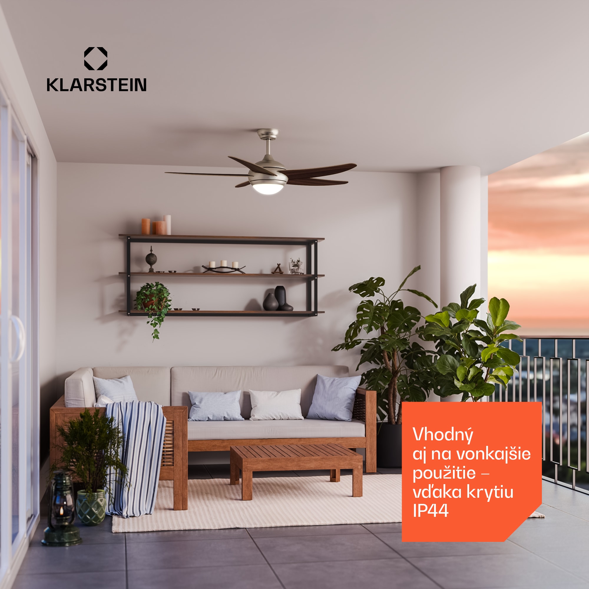 Klarstein Bolero stropný ventilátor so svetlom | 132 cm | 35 W | Tichá prevádzka | Drevo – Obrázok 3