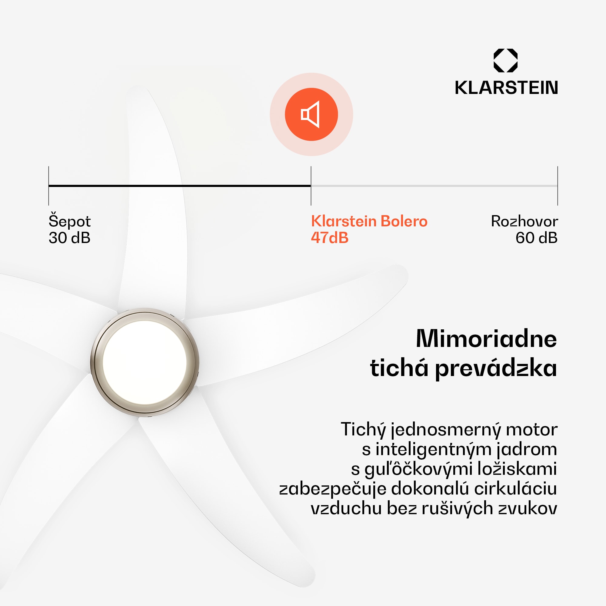 Klarstein Bolero stropný ventilátor s osvetlením | 132 cm | 35 W | Tichý chod | Drevo – Obrázok 2