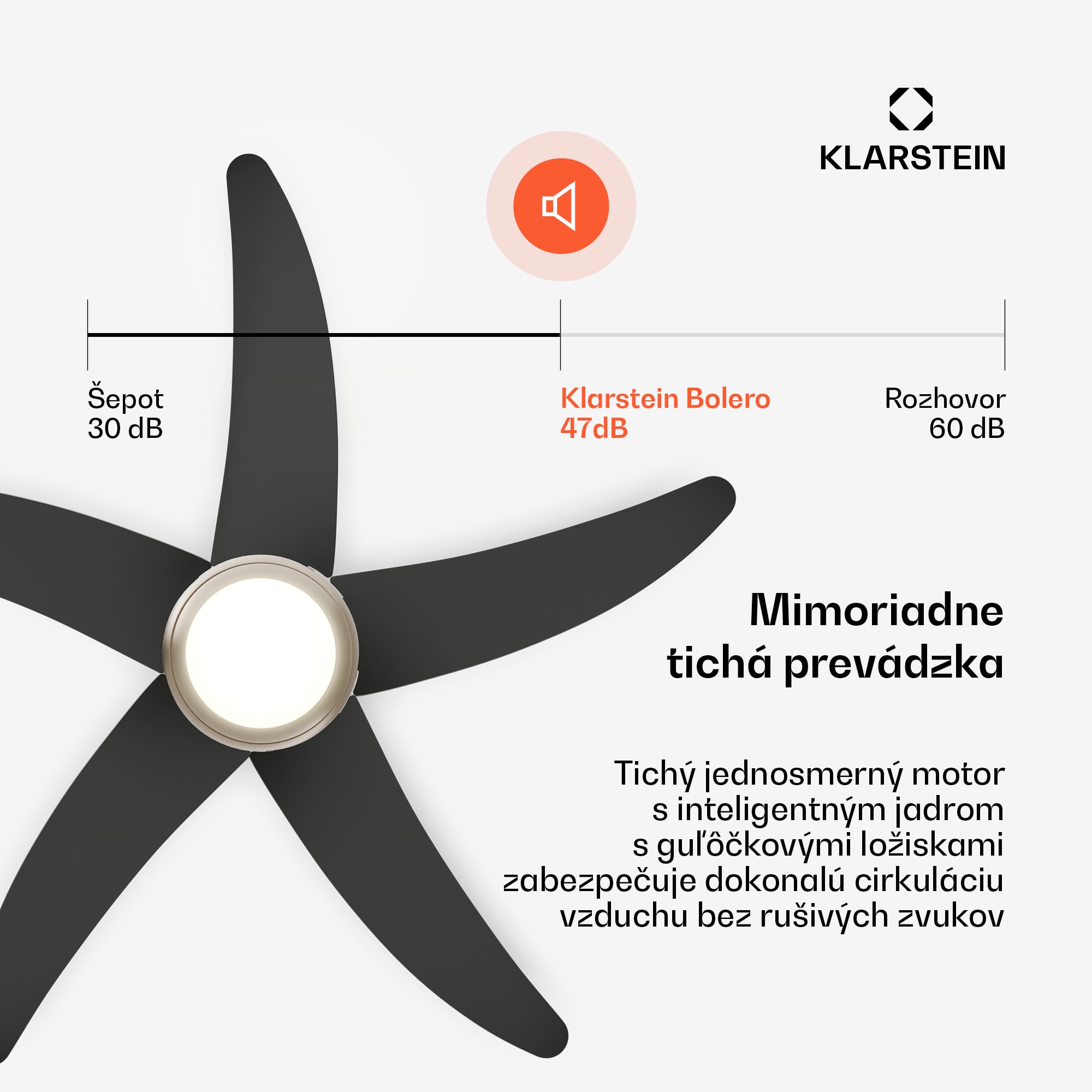 Klarstein Bolero stropný ventilátor so svetlom | 132 cm | 35 W | Tichá prevádzka | Drevo – Obrázok 2