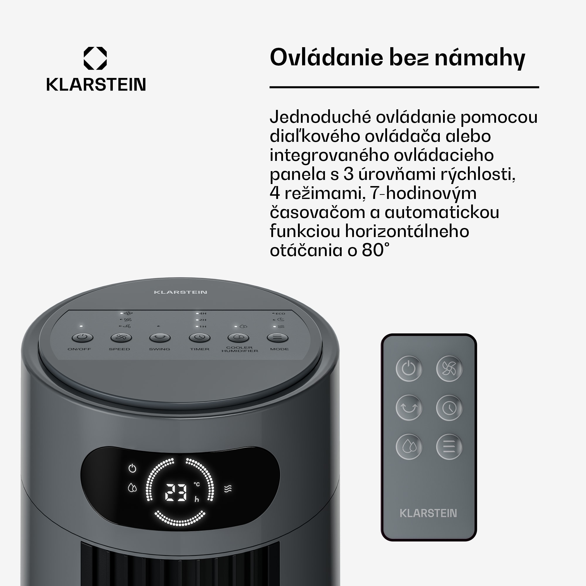 Klarstein Frost ochladzovač vzduchu s vodným chladením | 200 m³/h | 7 l | 20 m² | 2 chladiace balíky | 4 režimy | 45 W