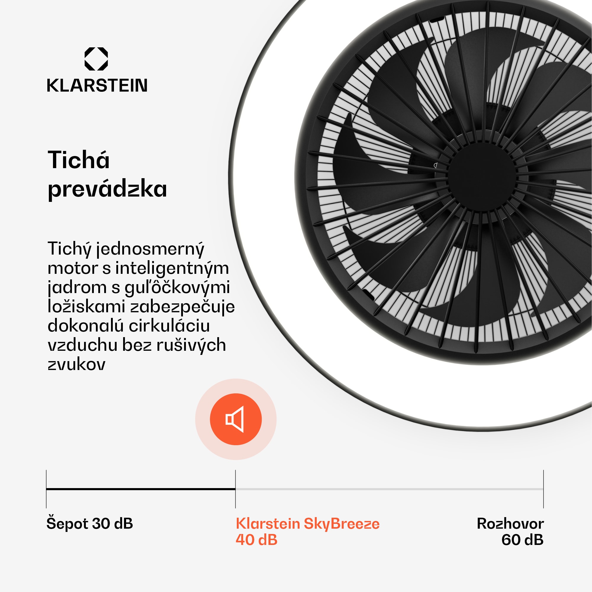 Klarstein ZenBreeze inteligentný stropný ventilátor so svetlom | 48 cm | 16 W | Tichý | LED | Akryl – Obrázok 2