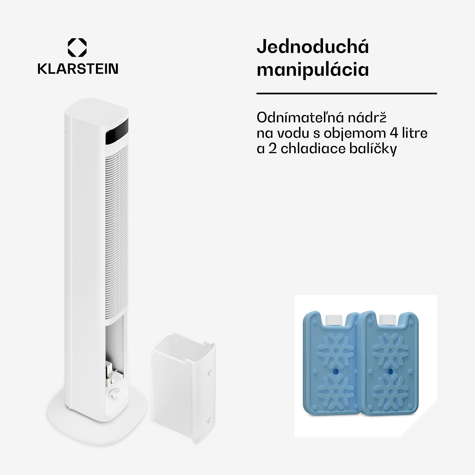 Klarstein Mistral inteligentný ochladzovač vzduchu s vodným chladením | 365 m³/h | 4 l | 35 m² | 3 režimy | 36 W – Obrázok 2