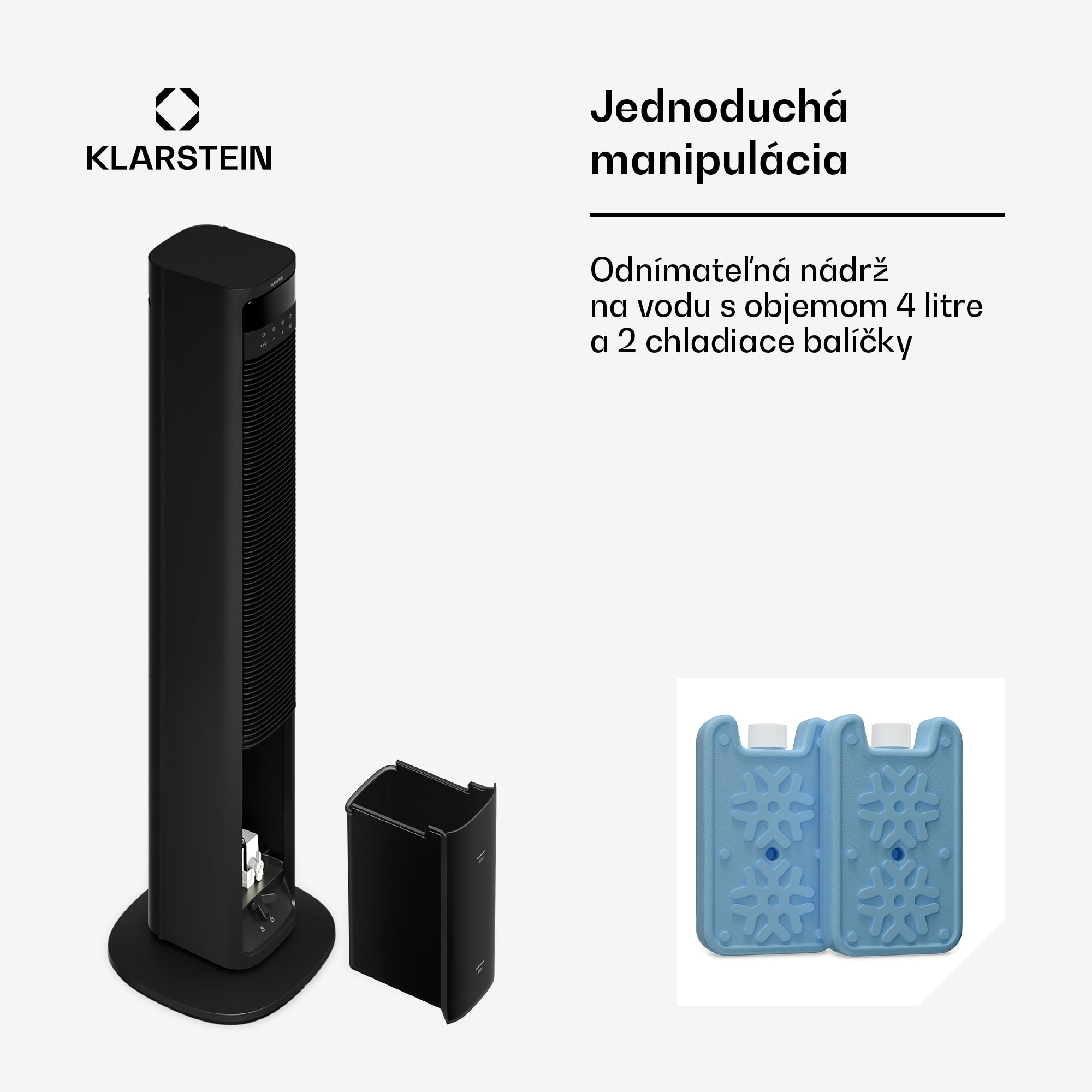 Klarstein Mistral inteligentný ochladzovač vzduchu s vodným chladením | 365 m³/h | 4 l | 35 m² | 3 režimy | 36 W – Obrázok 2