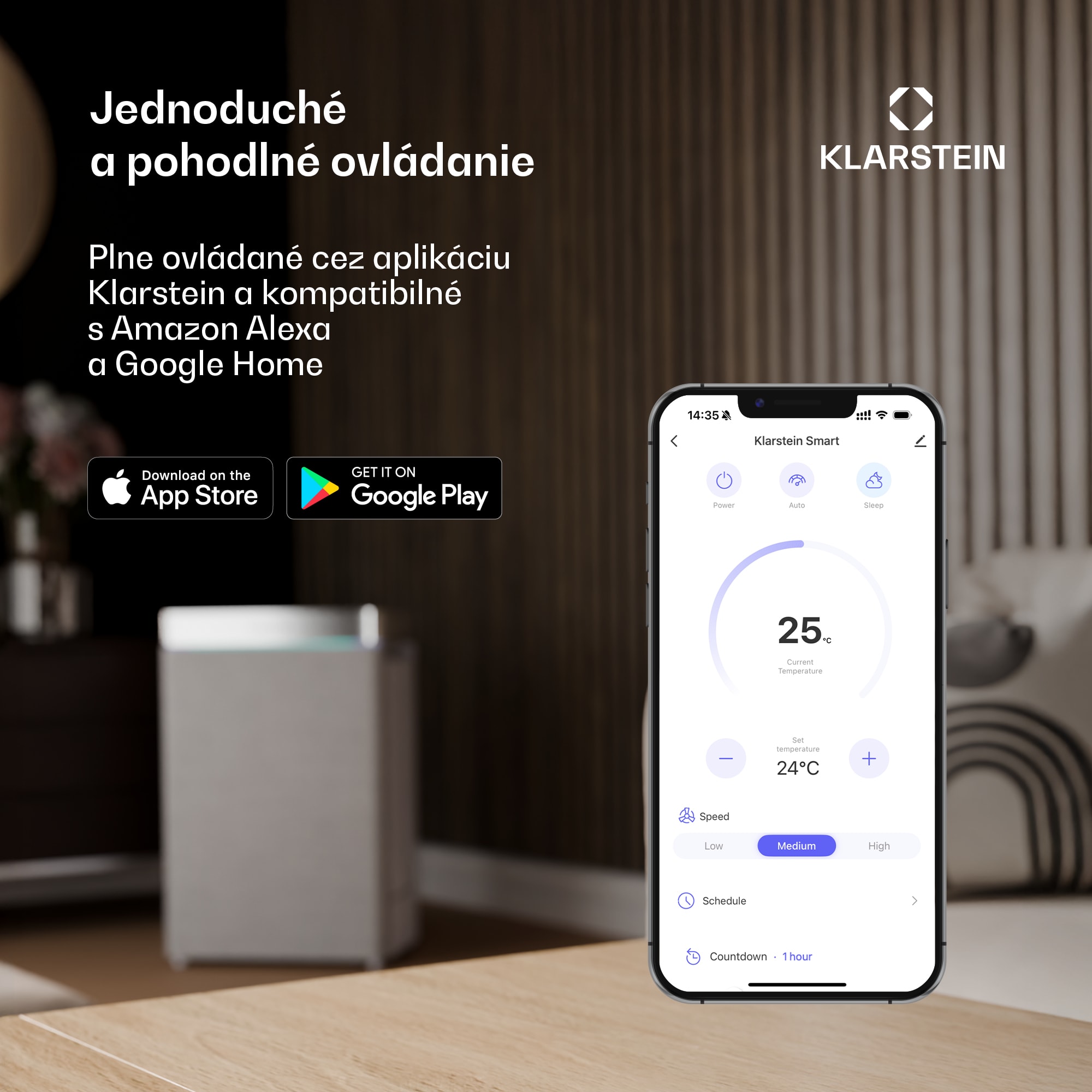Klarstein Polar inteligentný ochladzovač vzduchu s vodným chladením | 300 m³/h | 5 l | 30 m² | 3 režimy | 75 W – Obrázok 3