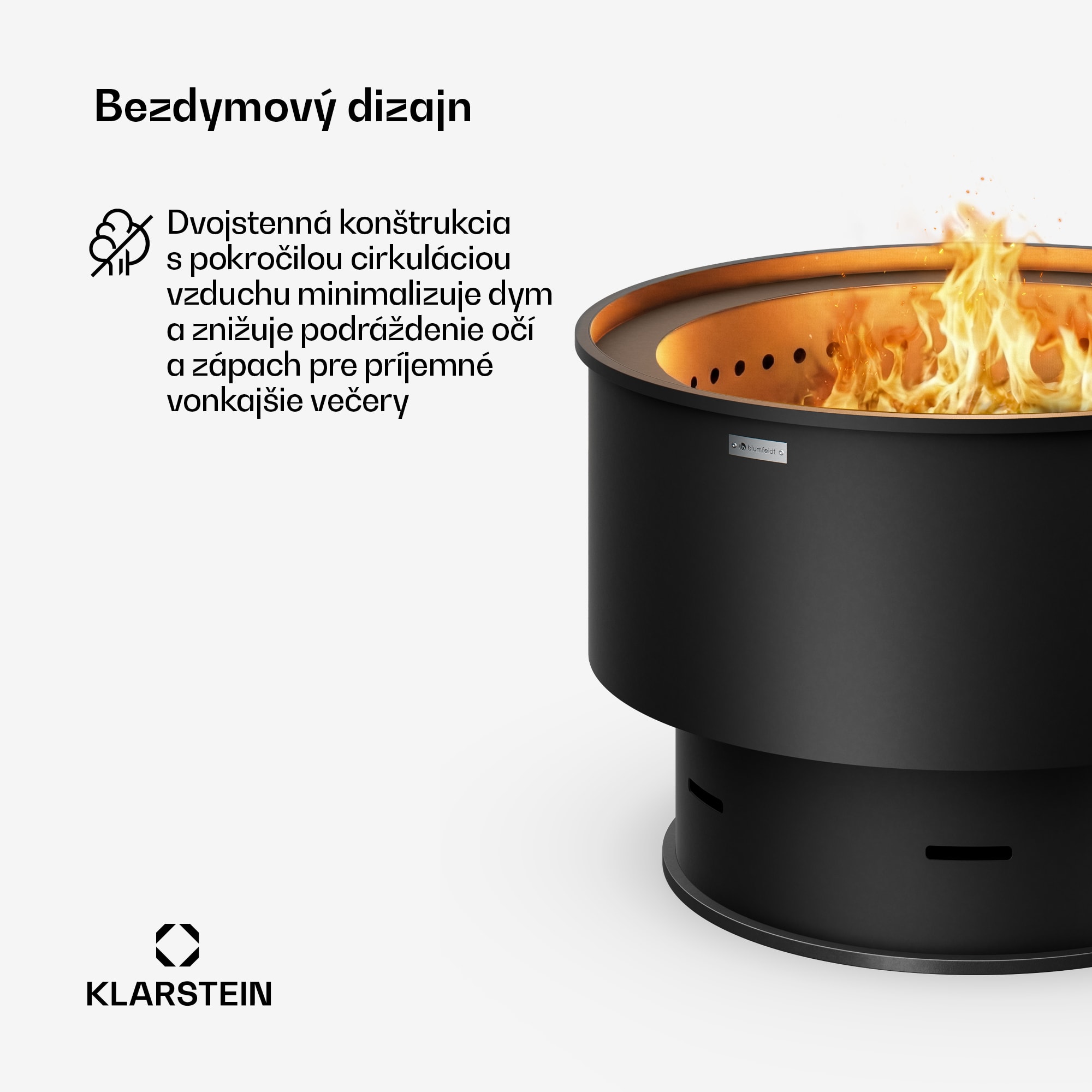 Blumfeldt Pompeji ohnisko s grilom | Ochrana proti iskrám | Odolné voči prevráteniu | Robustné | 60 cm