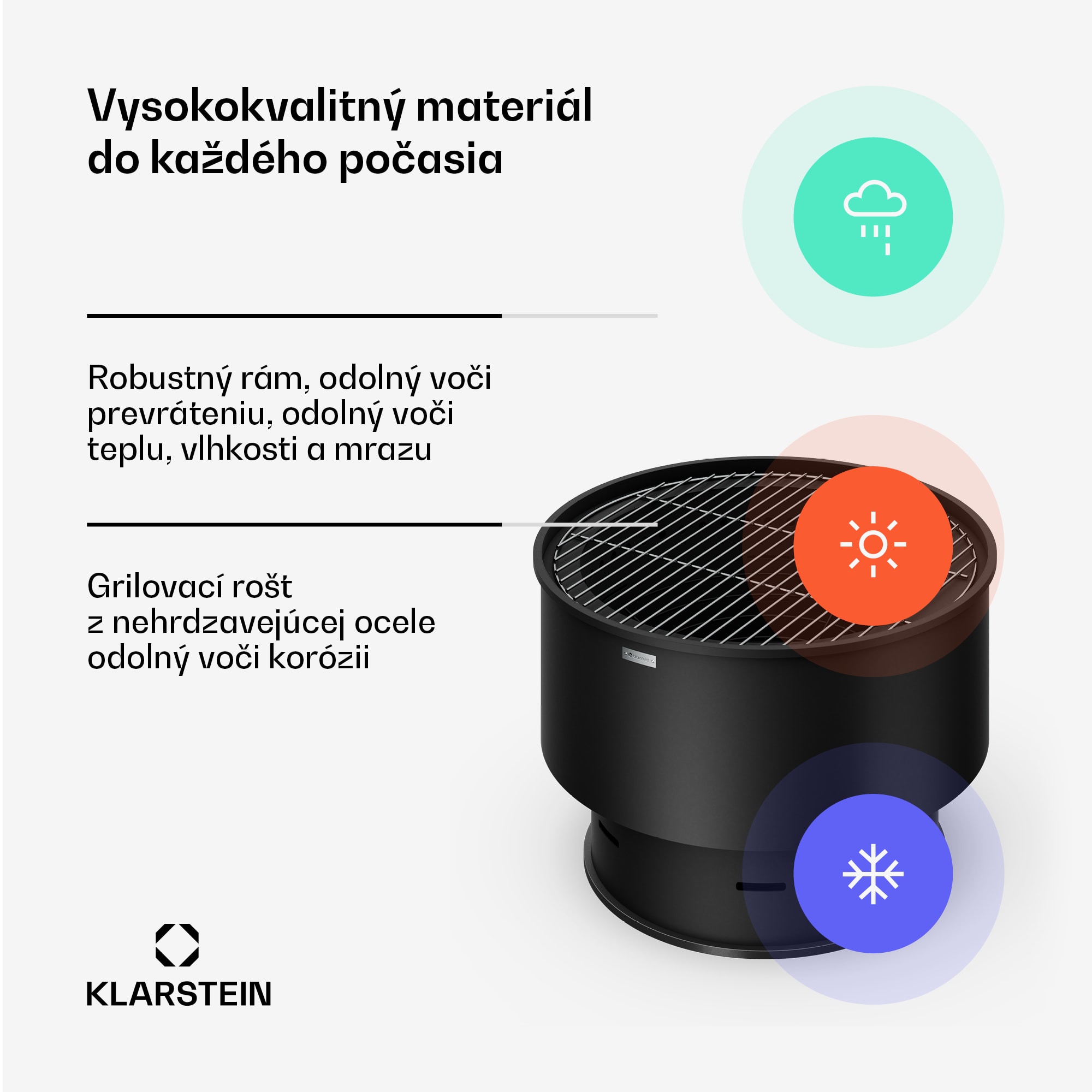 Blumfeldt Pompeji ohnisko s grilom | Ochrana proti iskrám | Odolné voči prevráteniu | Robustné | 60 cm – Obrázok 2