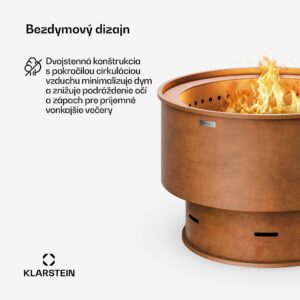 Blumfeldt Pompeji ohnisko s grilom | Ochrana proti iskrám | Odolné voči prevráteniu | Robustné | 60 cm