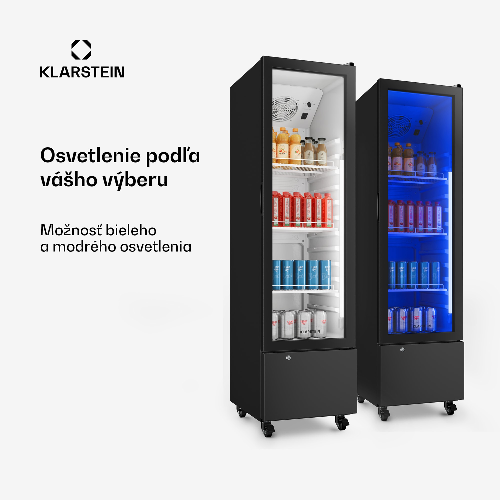 Klarstein GrandCooler gastro chladnička na nápoje | 163,5 x 43 cm | LED vnútorné osvetlenie | Čierna
