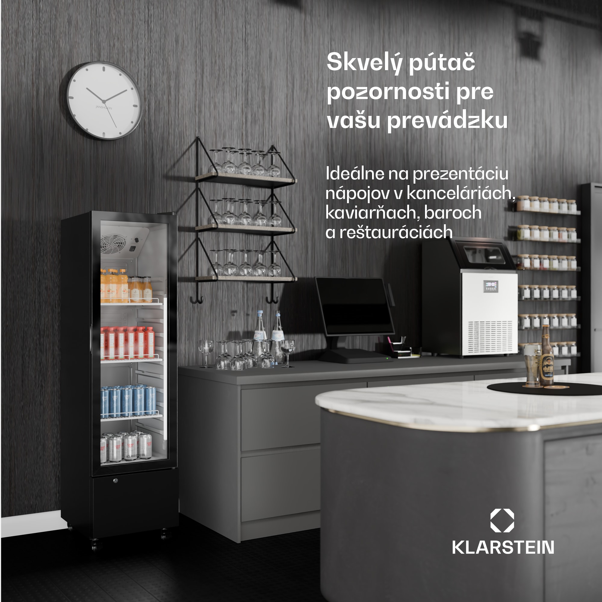 Klarstein GrandCooler gastro chladnička na nápoje | 163,5 x 43 cm | LED vnútorné osvetlenie | Čierna – Obrázok 2