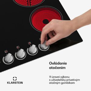 Klarstein EasyCook sklokeramická varná doska | 4 varné zóny | 6000 W | 11 úrovní výkonu | 60 cm