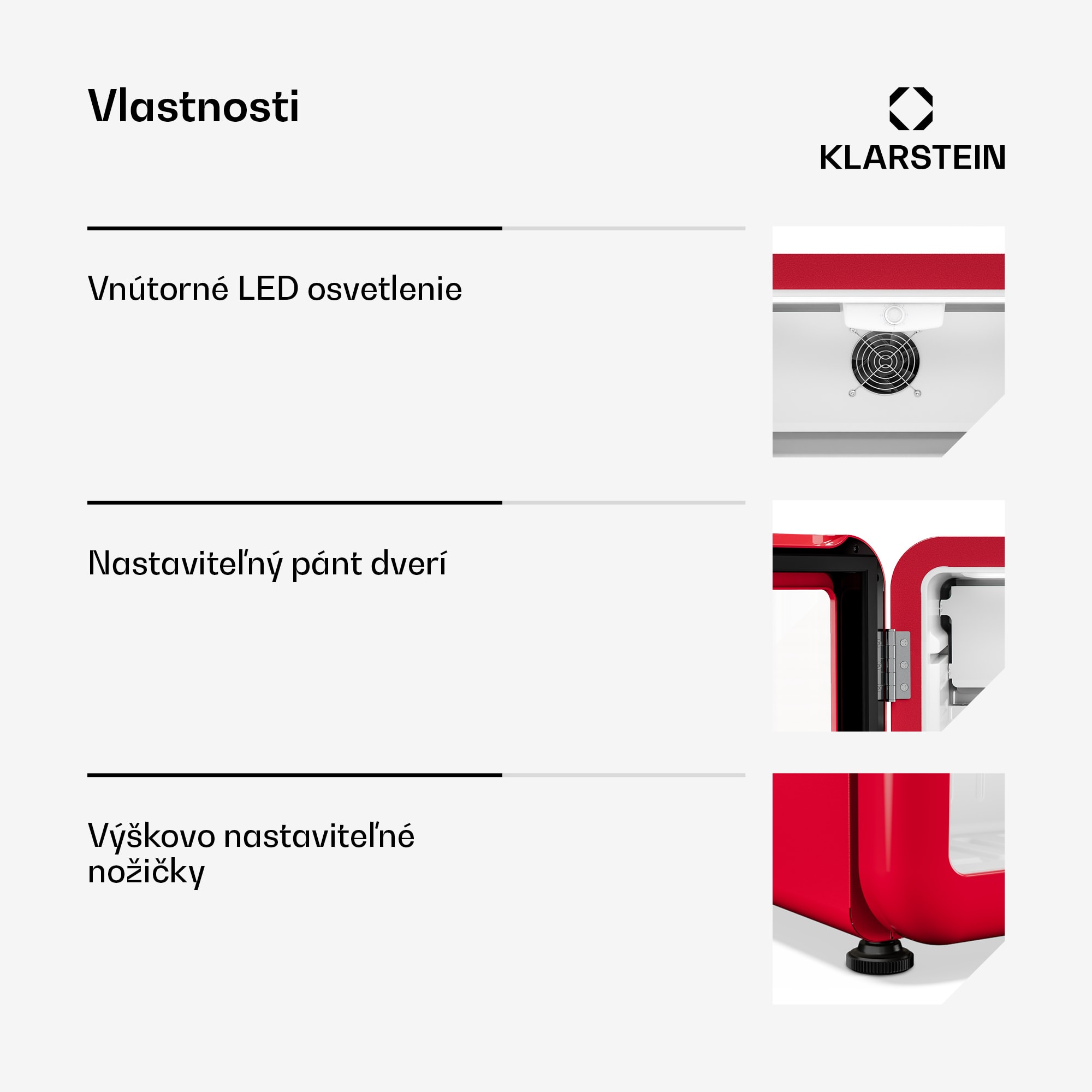 Klarstein Audrey Evo chladič nápojov | 39 x 38 cm | LED vnútorné osvetlenie | 75 W | 42 dB – Obrázok 3