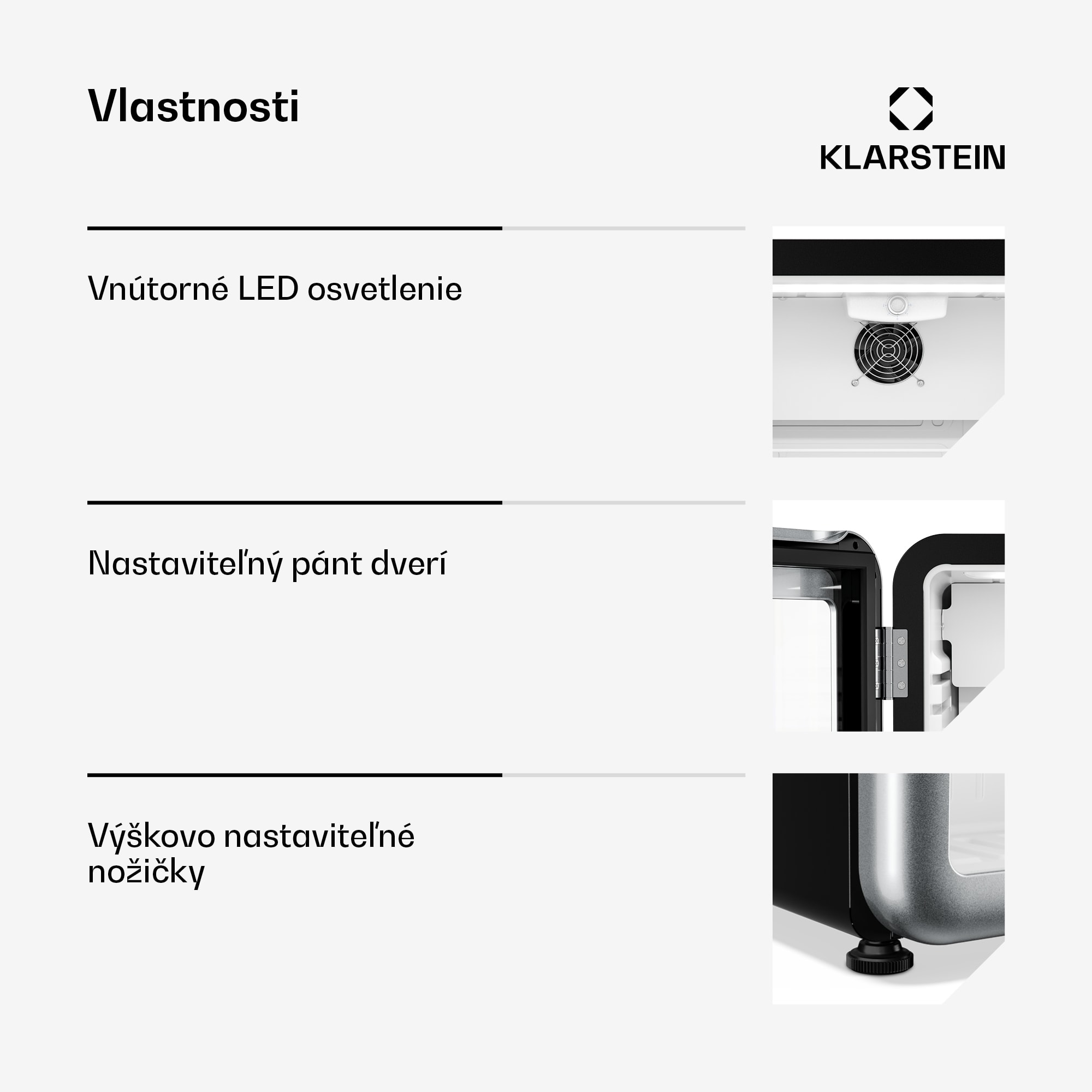 Klarstein Audrey Evo chladič nápojov | 64 x 47,5 cm | LED vnútorné osvetlenie | 85 W | 42 dB – Obrázok 3