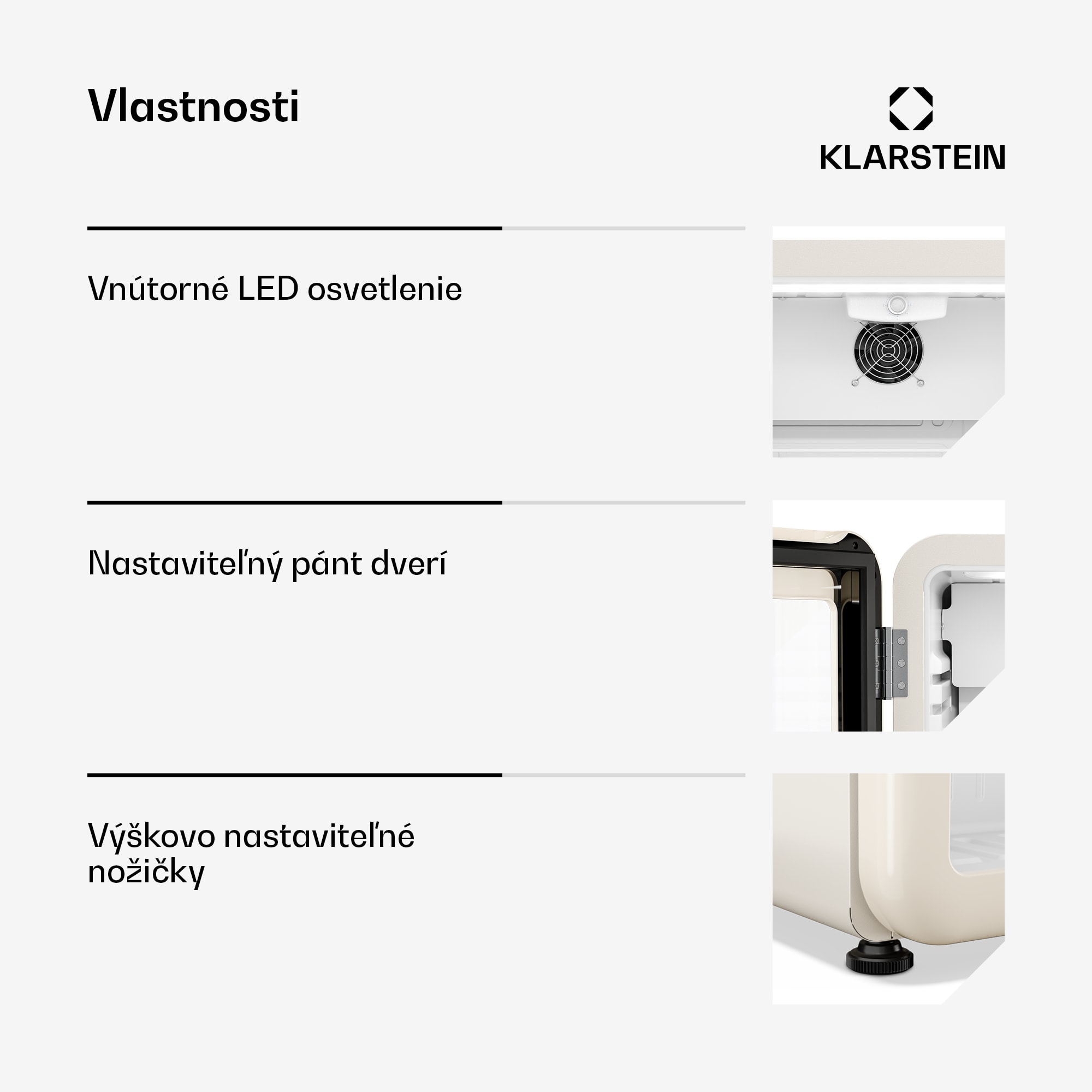 Klarstein Audrey Evo chladič nápojov | 64 x 47,5 cm | LED vnútorné osvetlenie | 85 W | 42 dB – Obrázok 3
