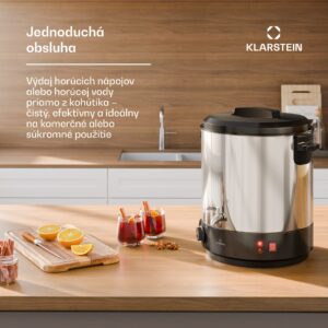 Klarstein Biggie závarací automat a dávkovač vareného vína | 25 litrov | 30 – 110 °C | 1800 W | Nehrdzavejúca oceľ