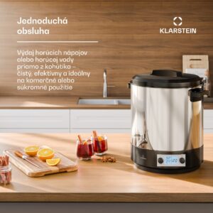 Klarstein Biggie závarací automat a dávkovač vareného vína | 25 litrov | 30 – 100 °C | 2000 W | Nehrdzavejúca oceľ