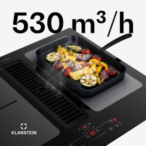 Klarstein Full House indukčná varná doska s digestorom | 4 varné zóny | 7335 W | 530 m³/h | 60 cm