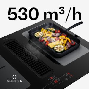 Klarstein Full House indukčná varná doska s digestorom | 4 varné zóny | 7335 W | 530 m³/h | 70 cm