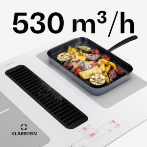 Klarstein Full House indukčná varná doska s digestorom | 4 varné zóny | 7335 W | 530 m³/h | 70 cm