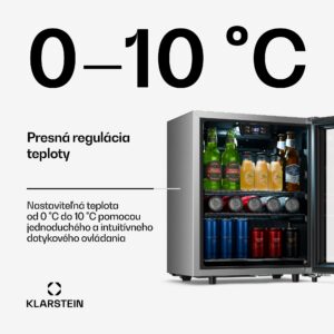 Klarstein LuxeChill, 64cm, 60L, Zunanji Hladilnik za Pijačo, Srebrn, Steklena Vrata, A