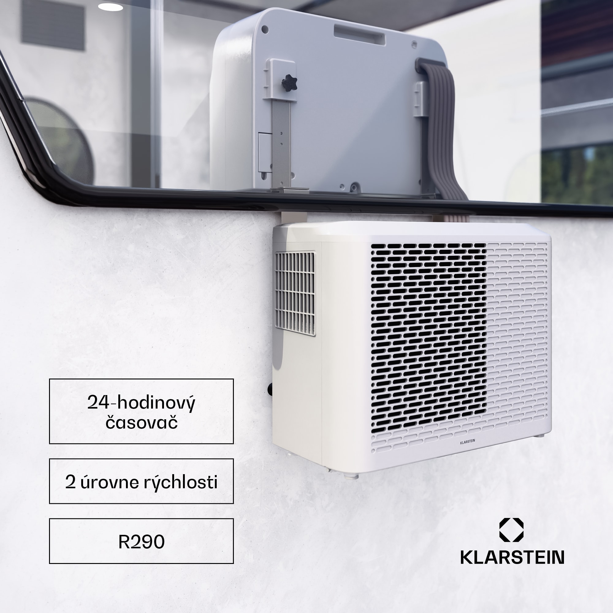 Klarstein Chillavan mobilná klimatizácia pre karavany | 5000 BTU | 33 cm | 12,2 m² | Trieda energetickej účinnosti A
