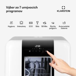 Klarstein Melville stolová umývačka riadu | 7 programov | Technológia Aqua-Stop | 860 W | 42 cm