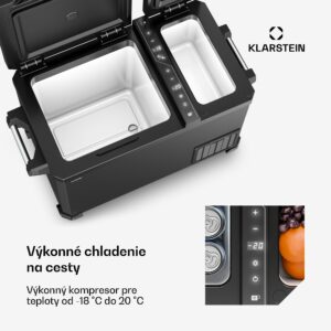 Klarstein Arctiq Duo chladiaci box | S kompresorom | 43 litrov | 58 plechoviek | -18 až 20 °C | Čierny | 78 cm