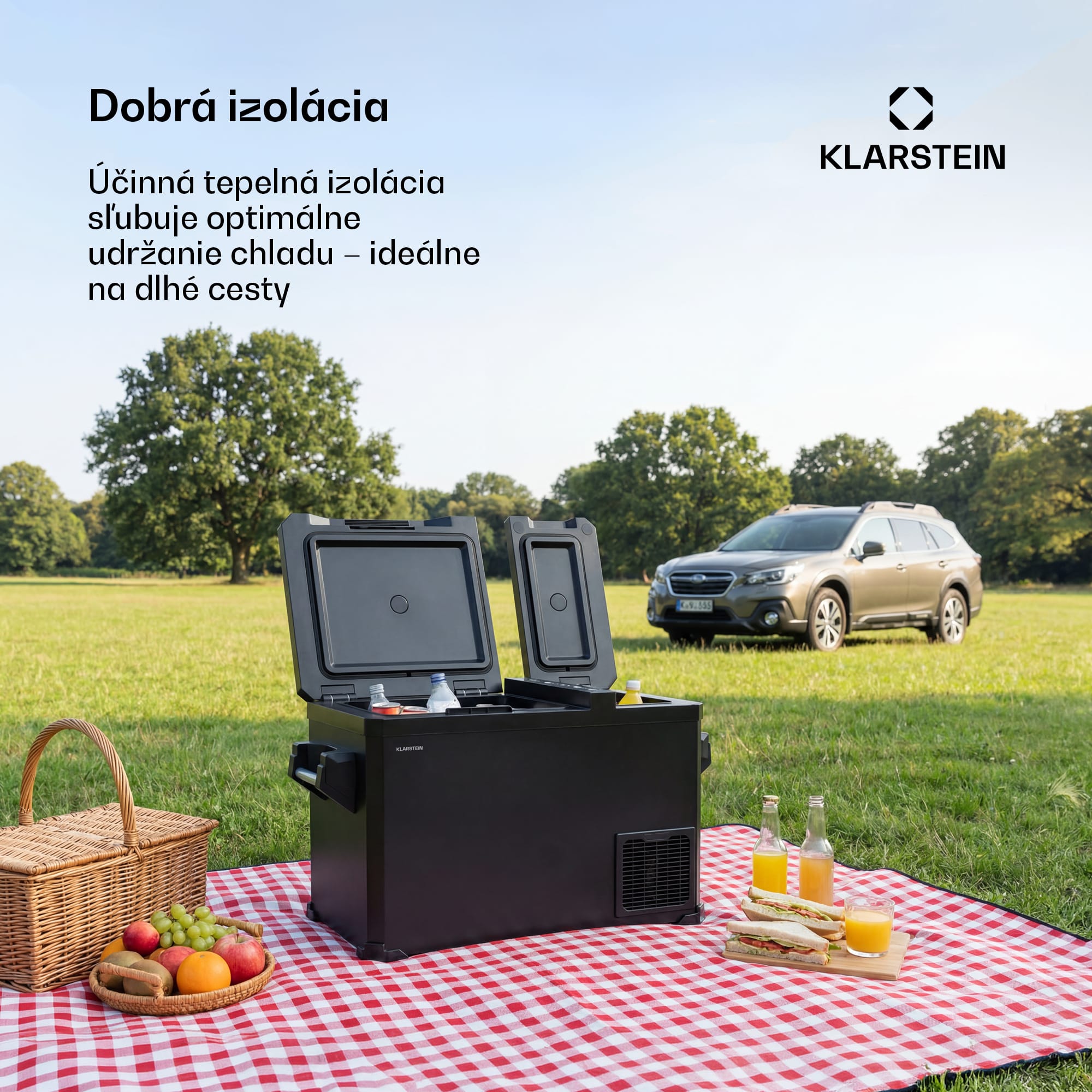 Klarstein Arctiq Duo chladiaci box | S kompresorom | 43 litrov | 58 plechoviek | -18 až 20 °C | Čierny | 78 cm – Obrázok 2