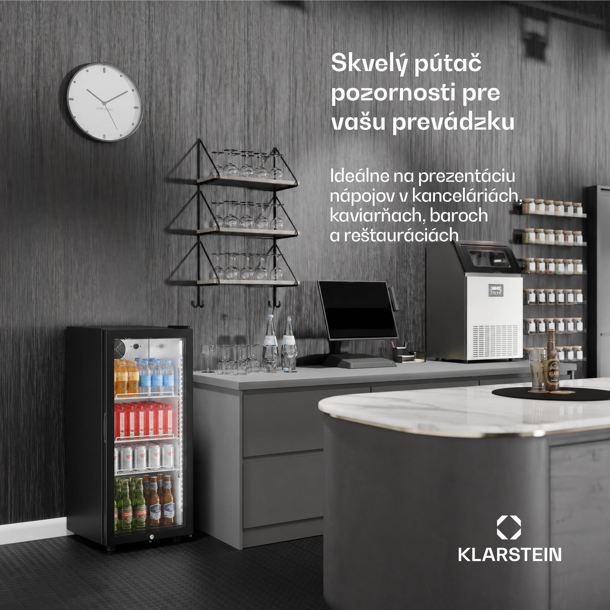 Klarstein GrandCooler gastro chladnička na nápoje | 106 x 46 cm | LED vnútorné osvetlenie | Čierna – Obrázok 2