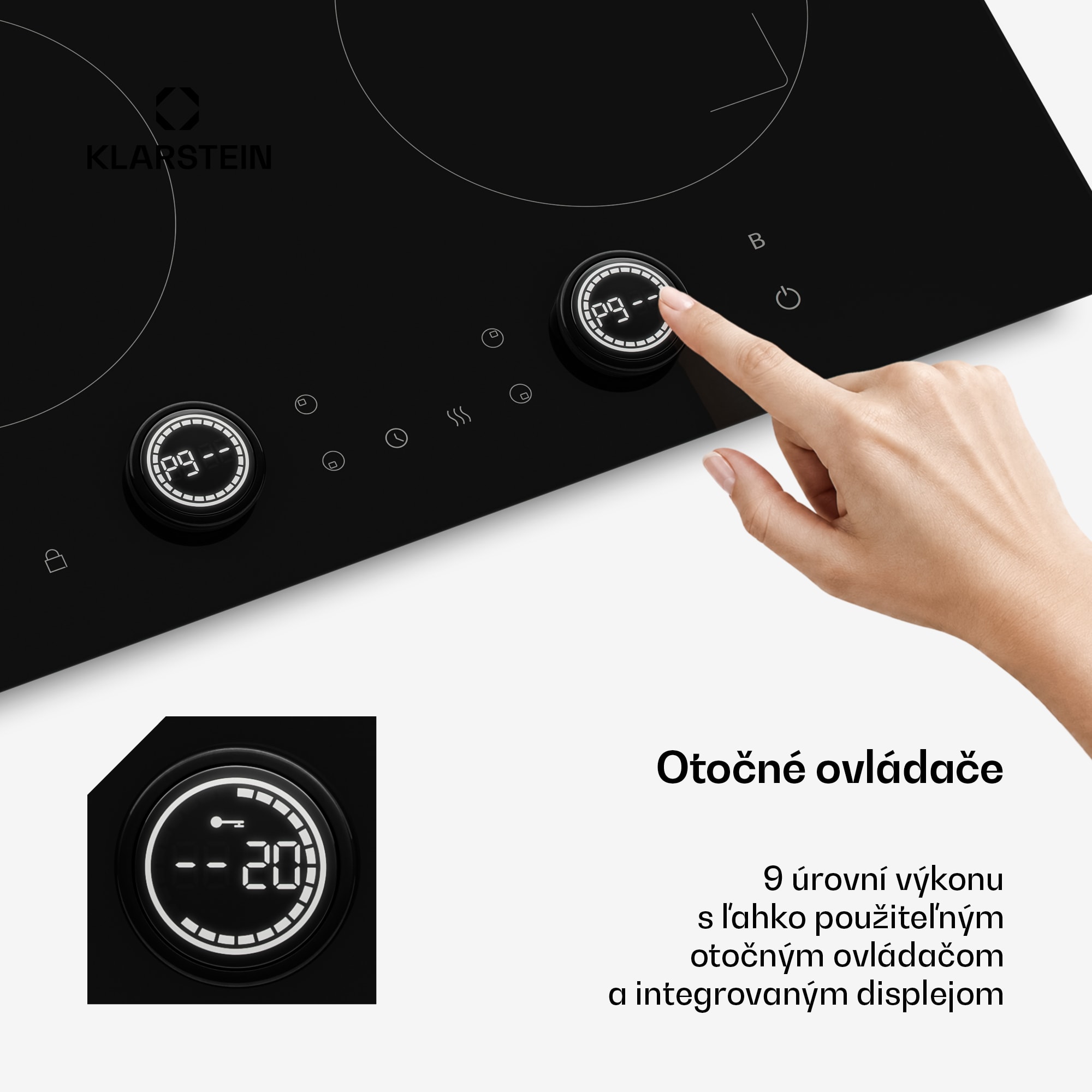 Klarstein Indukčná varná doska Neotouch | Moderná a výkonná | 4 varné zóny | 9 stupňov | 7200 W | 60 cm