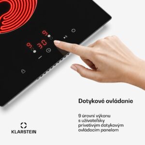 Klarstein Hito sklokeramická varná doska | 2 varné zóny | 3000 W | 9 úrovní výkonu | 30 cm