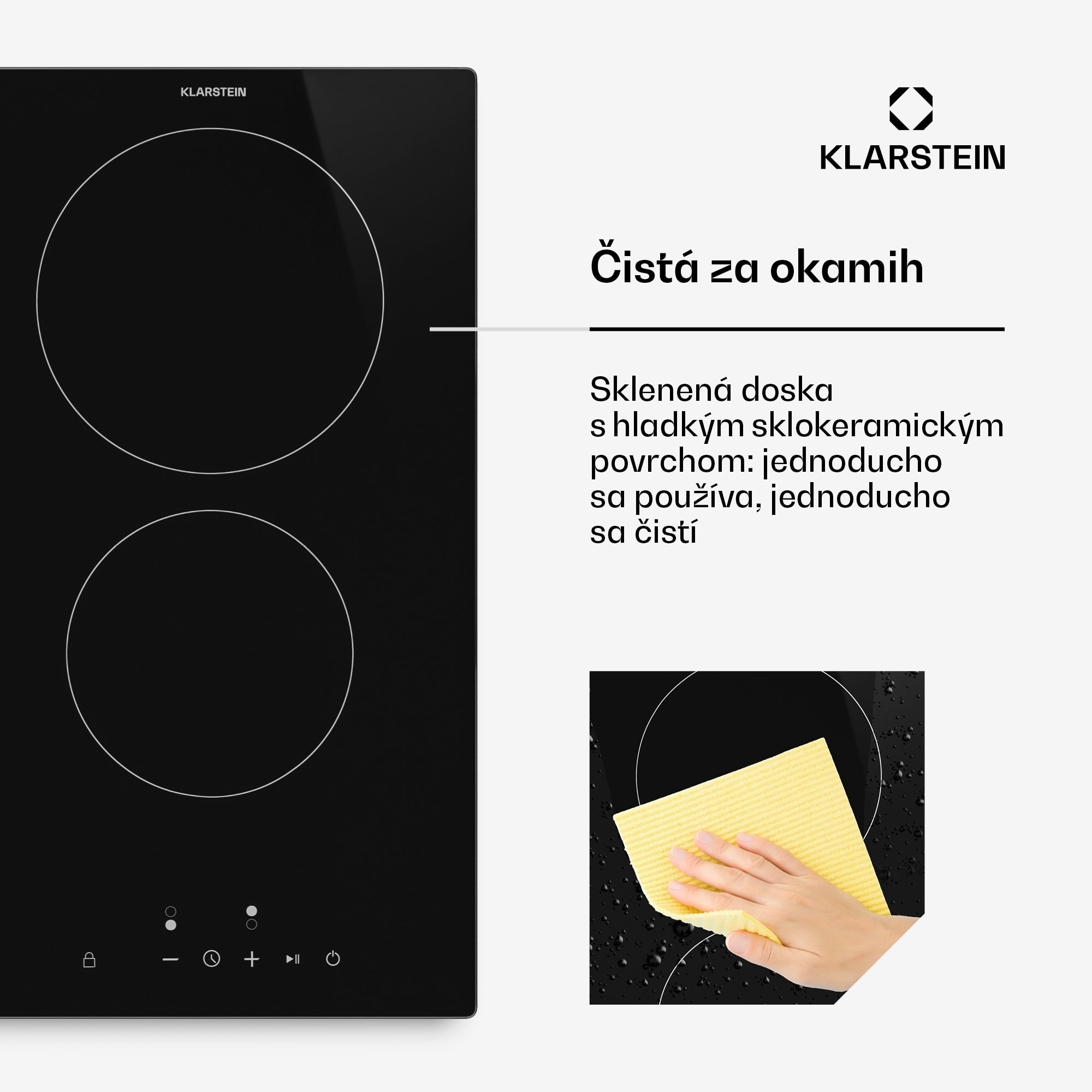 Klarstein Hito sklokeramická varná doska | 2 varné zóny | 3000 W | 9 úrovní výkonu | 30 cm – Obrázok 3