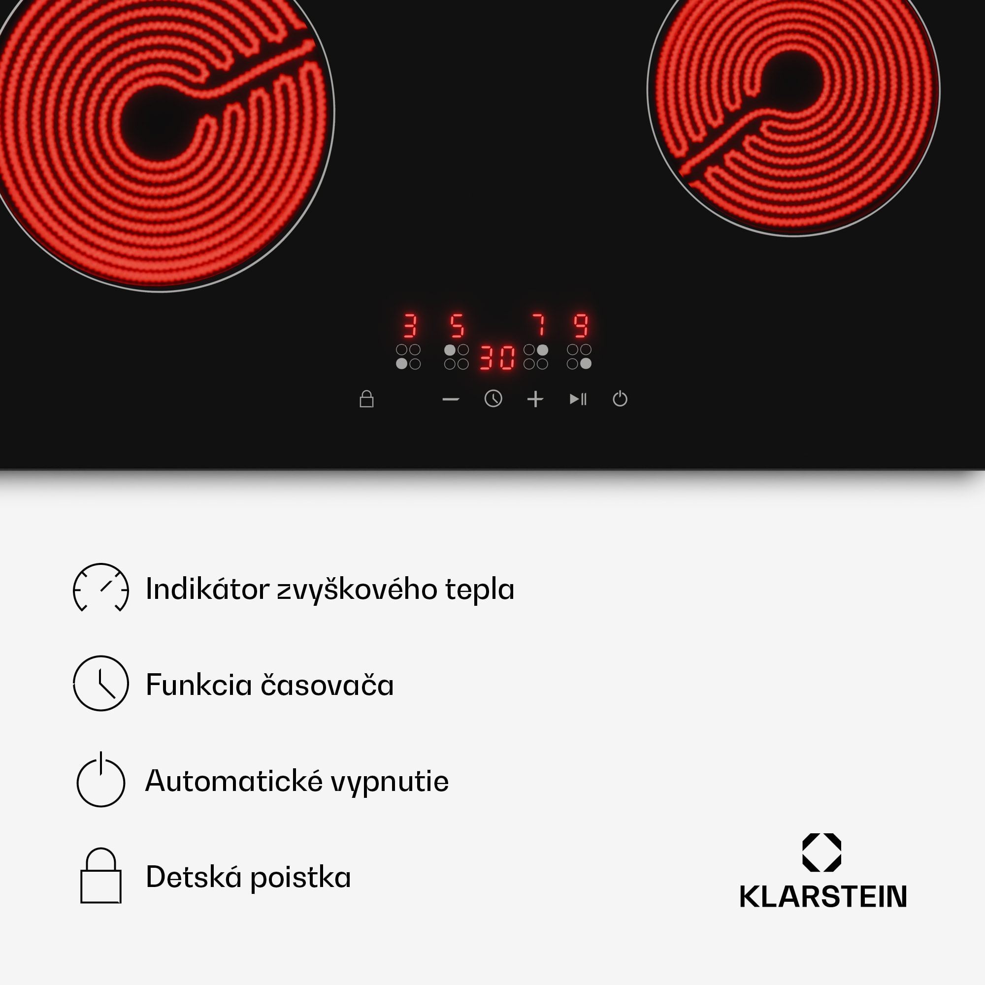 Klarstein Hito sklokeramická varná doska | 4 varné zóny | 6000 W | 9 úrovní výkonu | 60 cm – Obrázok 2