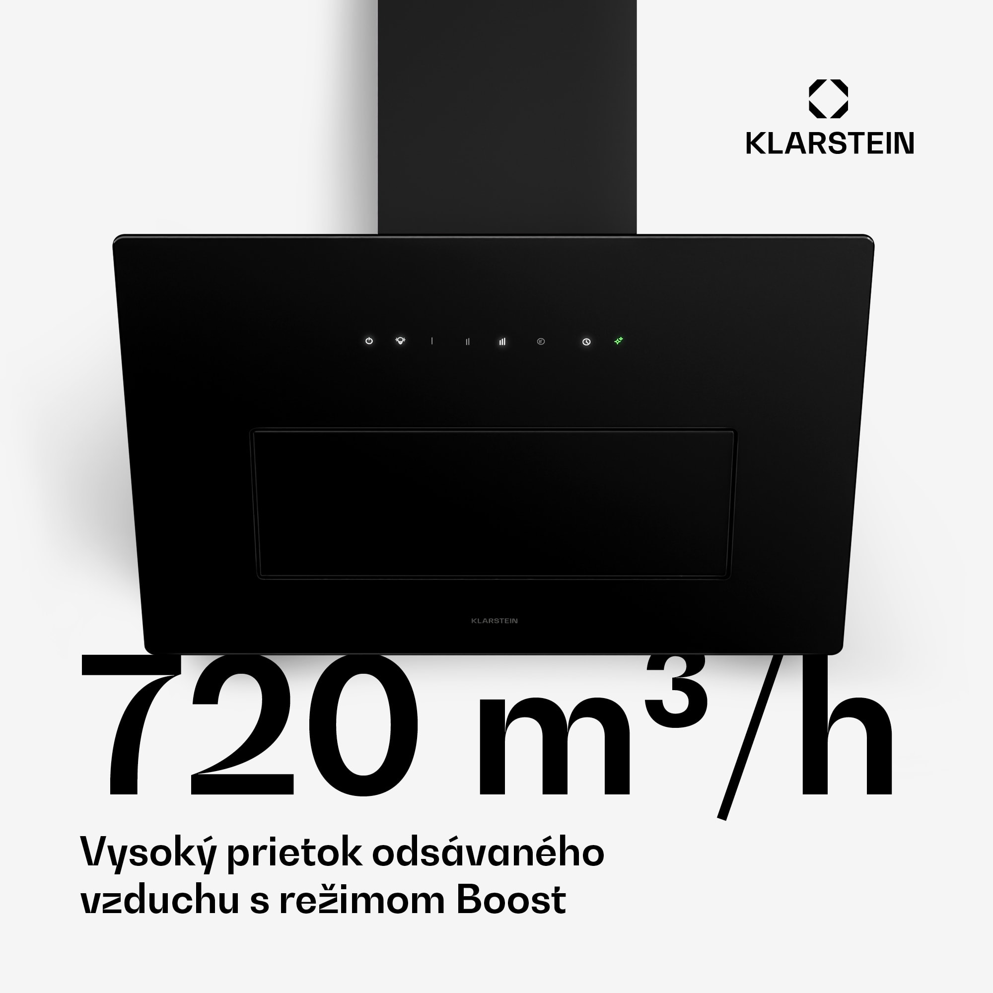 Klarstein SleekAir šikmý digestor | Režimy odsávania a recirkulácie | Ušľachtilý dizajn | 720 m³/h | 60 cm – Obrázok 2