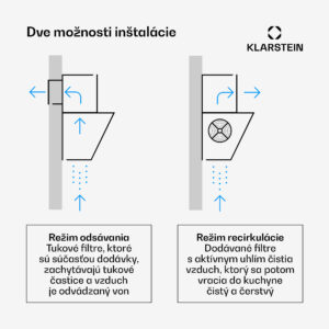 Klarstein SleekAir šikmý digestor | Režimy odsávania a recirkulácie | Ušľachtilý dizajn | 720 m³/h | 90 cm